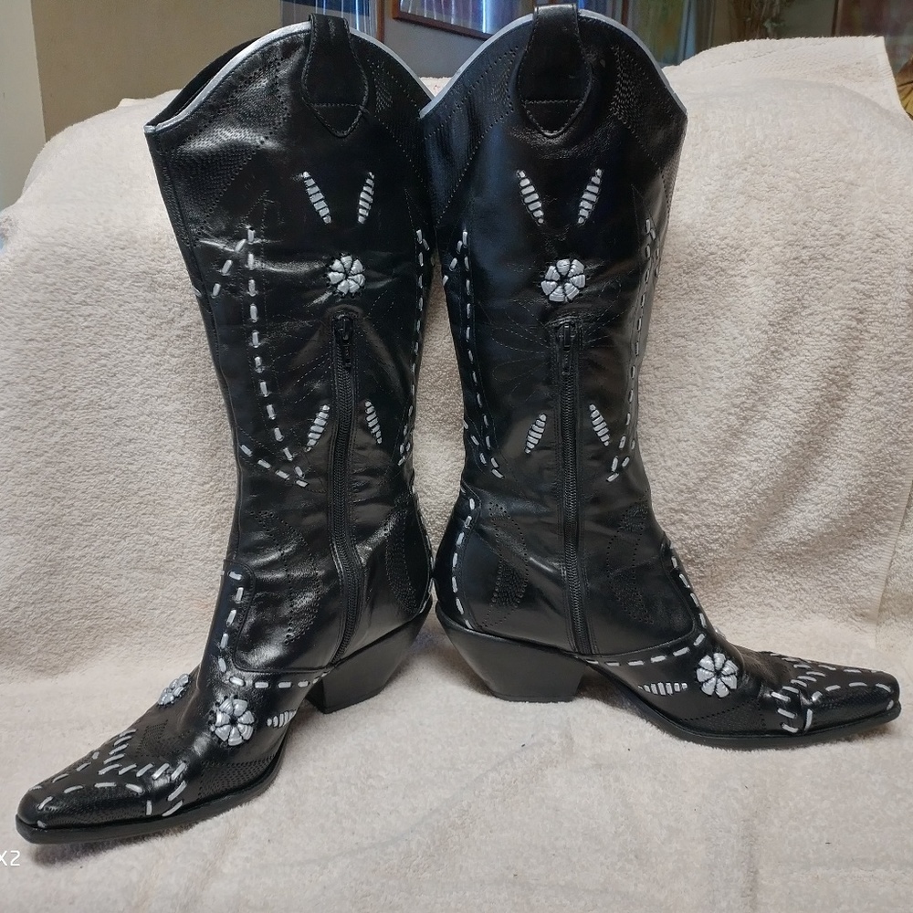 Black BCBG with Metallic Silver Trim